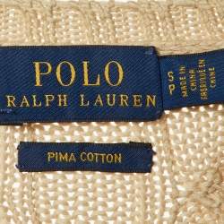 Polo Ralph Lauren Beige Cotton Knit Long Sleeve Sweater S