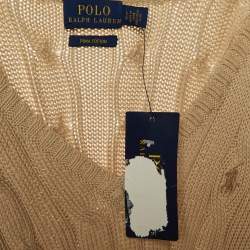 Polo Ralph Lauren Beige Cotton Knit Long Sleeve Sweater S