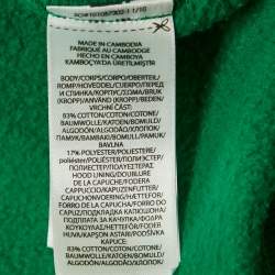 Pre Owned Polo Ralph Lauren Green Logo Embroidery Cotton Zip-Up Hooded Sweatshirt M