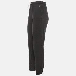 مملوكة مسبقًا Polo Ralph Lauren Black Logo Embroidery Cotton Knit Joggers XXS