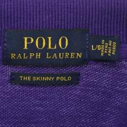 Polo Ralph Lauren Purple Cotton Pique Skinny Polo T-Shirt L
