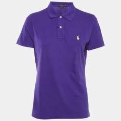 Polo Ralph Lauren Purple Cotton Pique Skinny Polo T-Shirt L