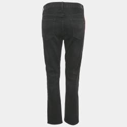 Pre Owned Polo Ralph Lauren Black/Red Side Stripe Denim Jeans M Waist 30"