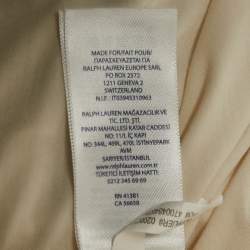 Pre Owned Polo Ralph Lauren Off-White Jersey Long Sleeve Midi Dress S