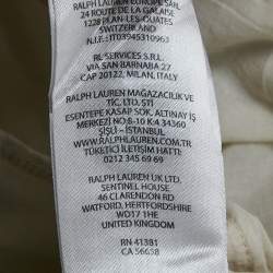 Pre Owned Polo Ralph Lauren Cream Cotton Wide Leg Trousers L