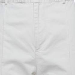 Pre Owned Polo Ralph Lauren Cream Cotton Wide Leg Trousers L