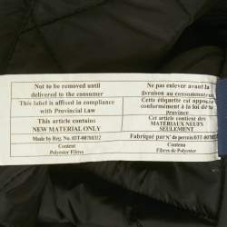 مملوكة مسبقًا Polo Ralph Lauren Black Embroidered Nylon Leather Trim Quilted Vest M