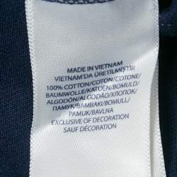 Pre Owned تي شيرت بولو رالف لورين كحلي بتطريز الشعار قطن ياقة دائرية مقاس صغير - سمول