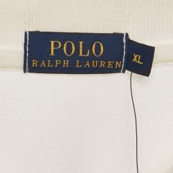 Pre Owned Polo Ralph Lauren Off-White Cotton Julie Polo T-Shirt XL