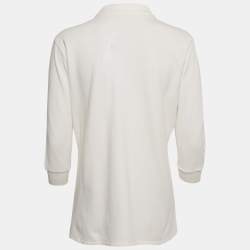 Pre Owned Polo Ralph Lauren Off-White Cotton Julie Polo T-Shirt XL