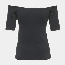 Pre Owned Polo Ralph Lauren Black Jersey Fitted Top S