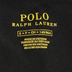 Pre Owned Polo Ralph Lauren Black Jersey Fitted Top S