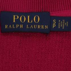 Pre Owned Polo Ralph Lauren Pink Sequined Cotton Polo Shirt S