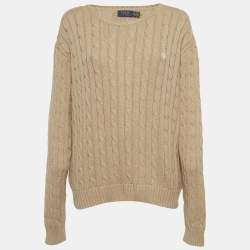 Pre Owned Polo Ralph Lauren Brown Cable Knit Sweater XXL  