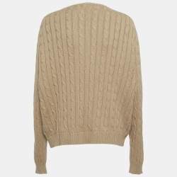 Pre Owned Polo Ralph Lauren Brown Cable Knit Sweater XXL  