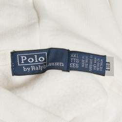 Pre Owned Polo Ralph Lauren White The Ralph & Ricky Bear Print Cotton Hooded Sweatshirt XXL