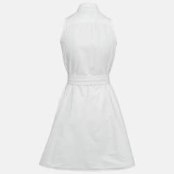 Pre Owned Polo Ralph Lauren White Cotton Belted Mini Shirt Dress XS