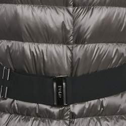 Pre Owned Polo Ralph Lauren Dark Grey Nylon Hooded Down Jacket M