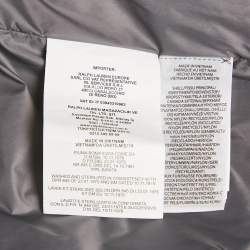 Pre Owned Polo Ralph Lauren Dark Grey Nylon Hooded Down Jacket M