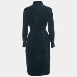 Pre Owned Polo Ralph Lauren Navy Blue Corduroy Shirt Short Dress M