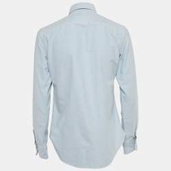 Pre Owned Polo Ralph Lauren Light Blue Logo Embroidered Cotton Shirt S
