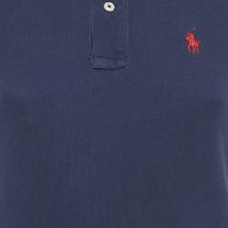 Pre Owned Polo Ralph Lauren Blue Cotton Mini Polo Dress XS