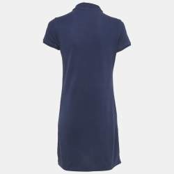 Pre Owned Polo Ralph Lauren Blue Cotton Mini Polo Dress XS
