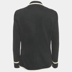 مملوكة مسبقًا جاكيت بليزر بولو رالف لورين تطريز شعار قطني مزيج أسود مقاس متوسط (ميديوم)