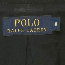 مملوكة مسبقًا جاكيت بليزر بولو رالف لورين تطريز شعار قطني مزيج أسود مقاس متوسط (ميديوم)