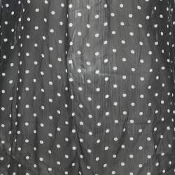 Pre Owned Polo Ralph Lauren Black Polka Dot Georgette Sheer Blouse L 