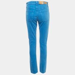 Pre Owned Polo Ralph Lauren Blue Denim High Rise Slim Jeans M/Waist 27"