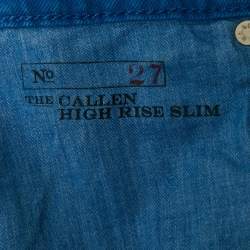 Pre Owned Polo Ralph Lauren Blue Denim High Rise Slim Jeans M/Waist 27"