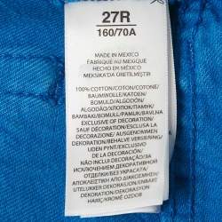 Pre Owned Polo Ralph Lauren Blue Denim High Rise Slim Jeans M/Waist 27"