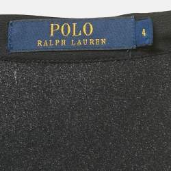 Pre Owned Polo Ralph Lauren Black Satin Mini Dress S