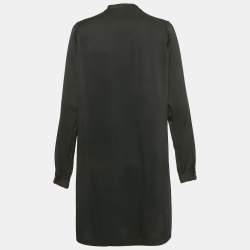 Pre Owned Polo Ralph Lauren Black Satin Mini Dress S