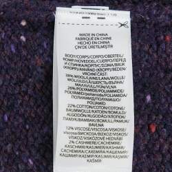 Pre Owned Polo Ralph Lauren Purple Logo Intarsia Wool Knit Sweater S