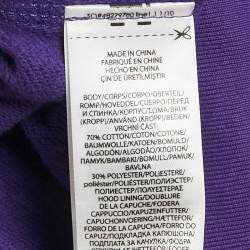 Pre Owned Polo Ralph Lauren Purple Logo Embroidered Cotton Blend Hoodie XS