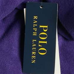 Pre Owned Polo Ralph Lauren Purple Logo Embroidered Cotton Blend Hoodie XS