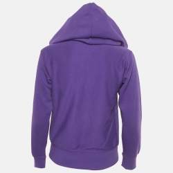 Pre Owned Polo Ralph Lauren Purple Logo Embroidered Cotton Blend Hoodie XS