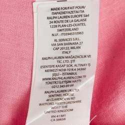 Pre Owned Polo Ralph Lauren Pink Logo Embroidered Linen Shirt XL 