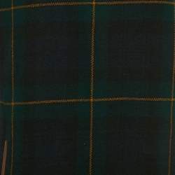 Pre Owned Polo Ralph Lauren Green /Navy Blue Plaid Leather Trim Mini Dress L
