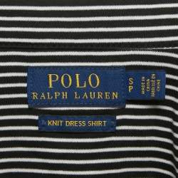 Pre Owned Polo Ralph Lauren Black/White Striped Knit Shirt S 