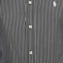 Pre Owned Polo Ralph Lauren Black/White Striped Knit Shirt S 