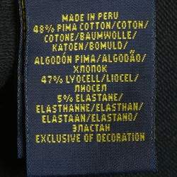 Pre Owned Polo Ralph Lauren Navy Blue Suede Trim Jersey Leggings M