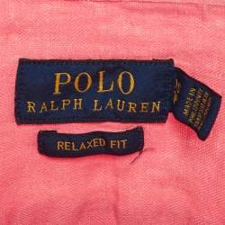 Pre Owned Polo Ralph Lauren Pink Linen Long Sleeve Shirt XS