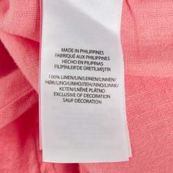 Pre Owned Polo Ralph Lauren Pink Linen Long Sleeve Shirt XS