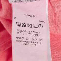 Pre Owned Polo Ralph Lauren Pink Linen Long Sleeve Shirt XS