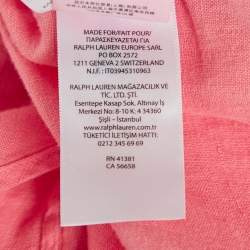 Pre Owned Polo Ralph Lauren Pink Linen Long Sleeve Shirt XS