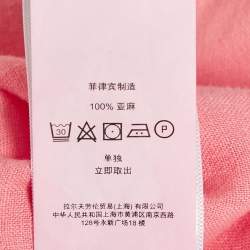 Pre Owned Polo Ralph Lauren Pink Linen Long Sleeve Shirt XS