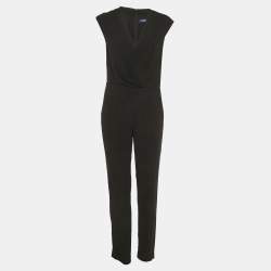 مملوكة مسبقًا Polo Ralph Lauren Black Crepe Sleeveless Jumpsuit S